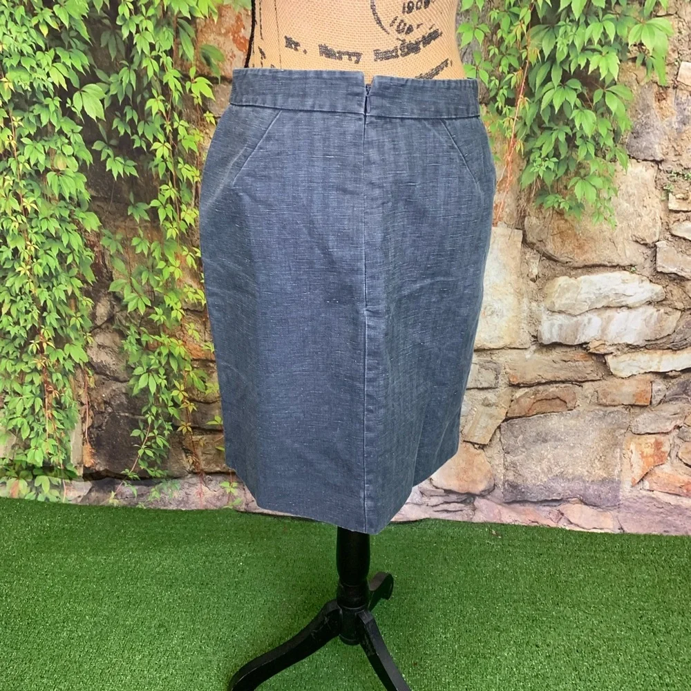 KATE SPADE SATURDAY Career Garment Washed Linen Layover Pencil Skirt, 6